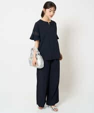 F1LHA62150 MK MICHEL KLEIN(小さいサイズ)(メゾン ドゥ サンク) 【小さいサイズ】リラクシーワイドパンツ/UVカット/接触冷感/洗える/セットアップ対応 ベージュ