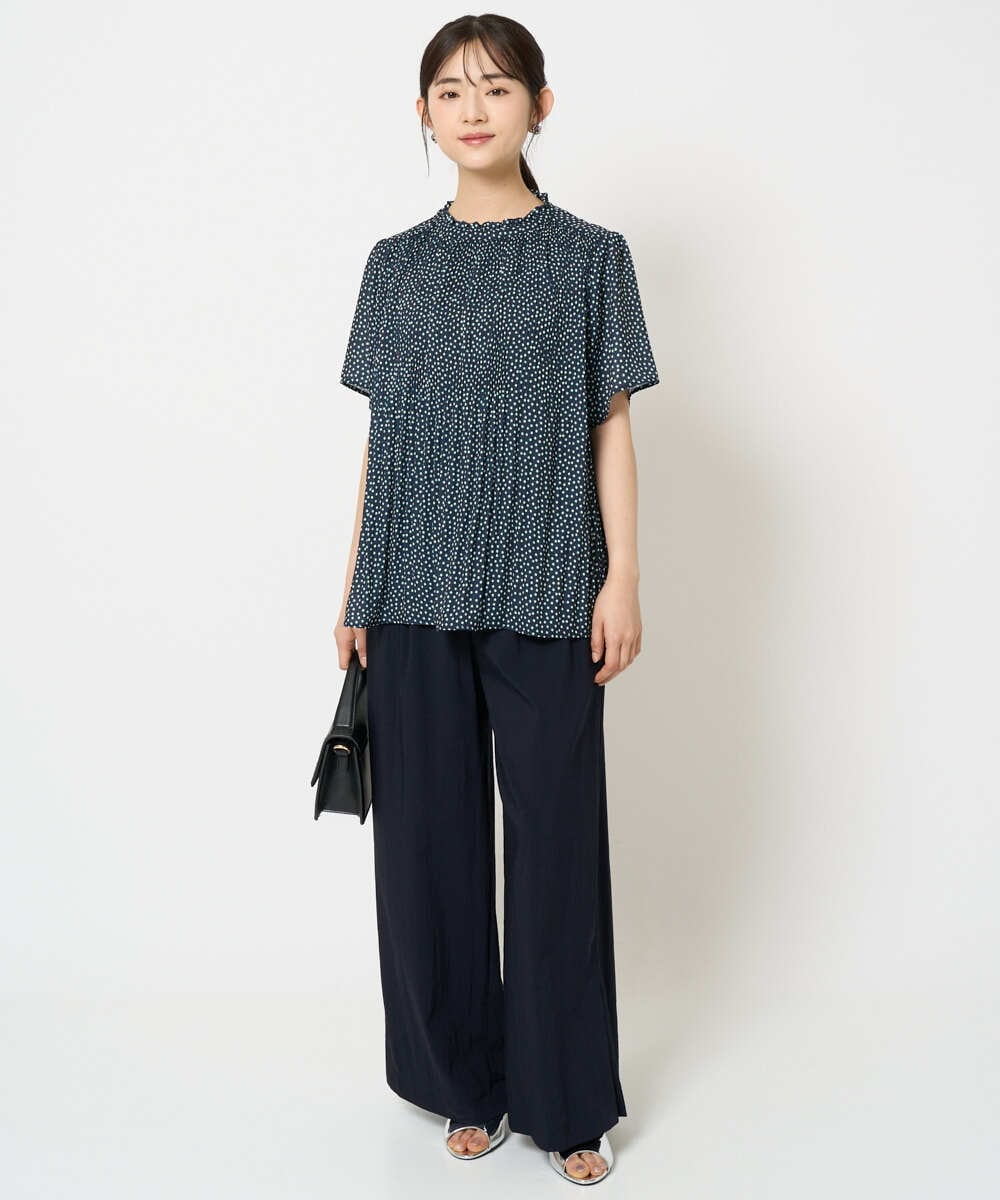 F1LHA62150 MK MICHEL KLEIN(小さいサイズ)(メゾン ドゥ サンク) 【小さいサイズ】リラクシーワイドパンツ/UVカット/接触冷感/洗える/セットアップ対応 ベージュ