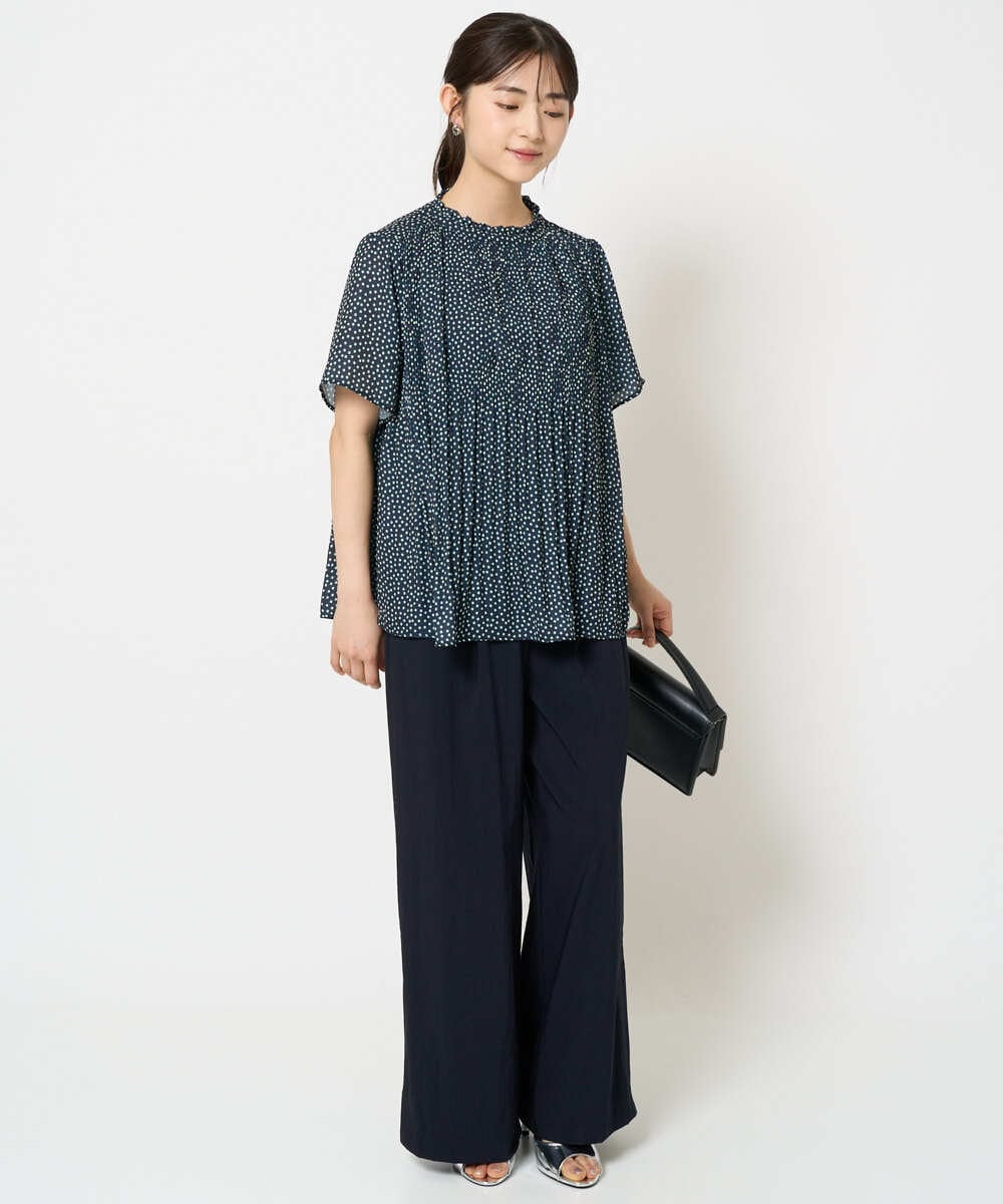 F1LHA62150 MK MICHEL KLEIN(小さいサイズ)(メゾン ドゥ サンク) 【小さいサイズ】リラクシーワイドパンツ/UVカット/接触冷感/洗える/セットアップ対応 ベージュ