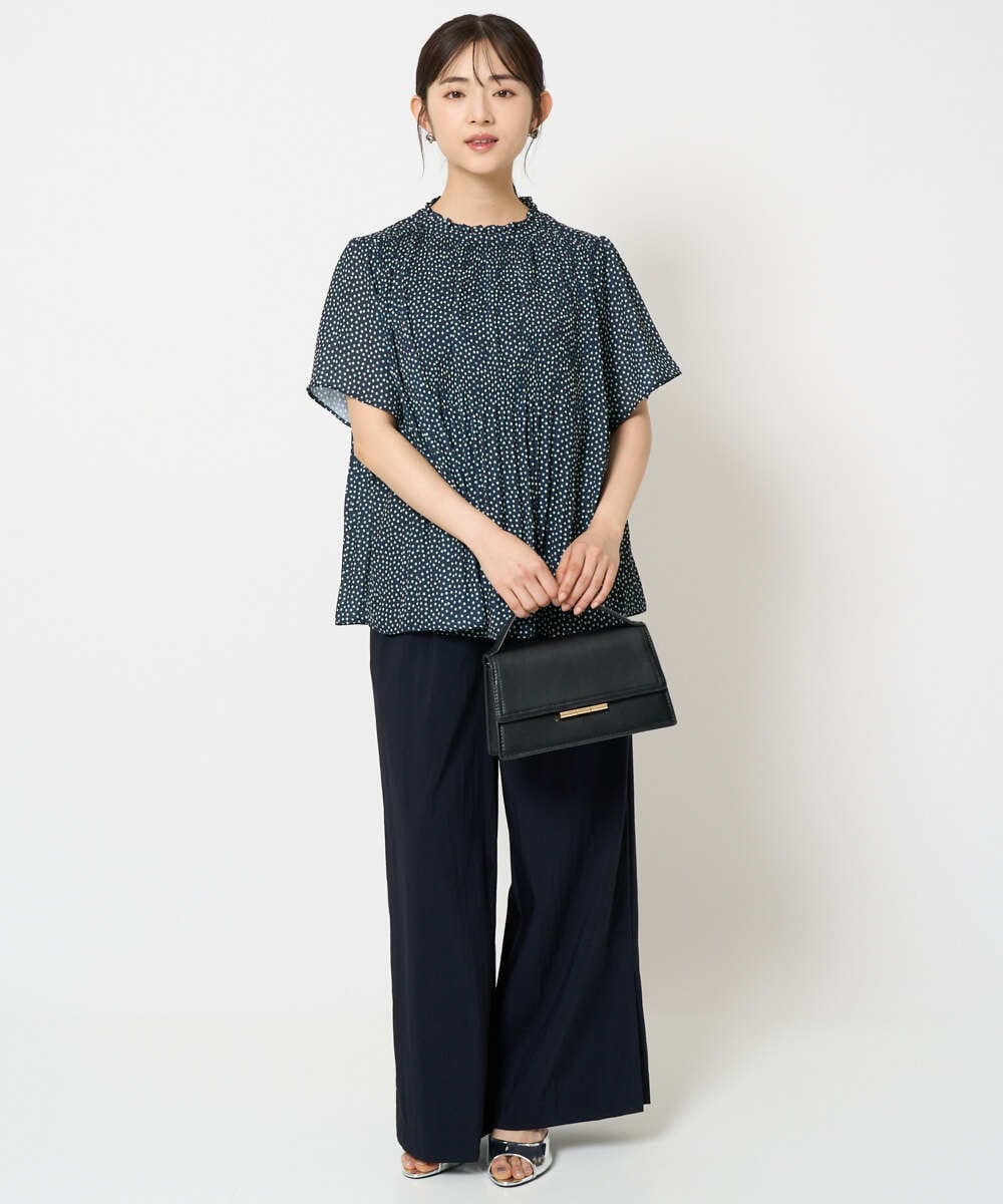 F1LHA62150 MK MICHEL KLEIN(小さいサイズ)(メゾン ドゥ サンク) 【小さいサイズ】リラクシーワイドパンツ/UVカット/接触冷感/洗える/セットアップ対応 ベージュ