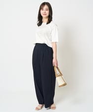 F1LHA62150 MK MICHEL KLEIN(小さいサイズ)(メゾン ドゥ サンク) 【小さいサイズ】リラクシーワイドパンツ/UVカット/接触冷感/洗える/セットアップ対応 ベージュ