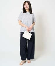 F1LHA62150 MK MICHEL KLEIN(小さいサイズ)(メゾン ドゥ サンク) 【小さいサイズ】リラクシーワイドパンツ/UVカット/接触冷感/洗える/セットアップ対応 ベージュ