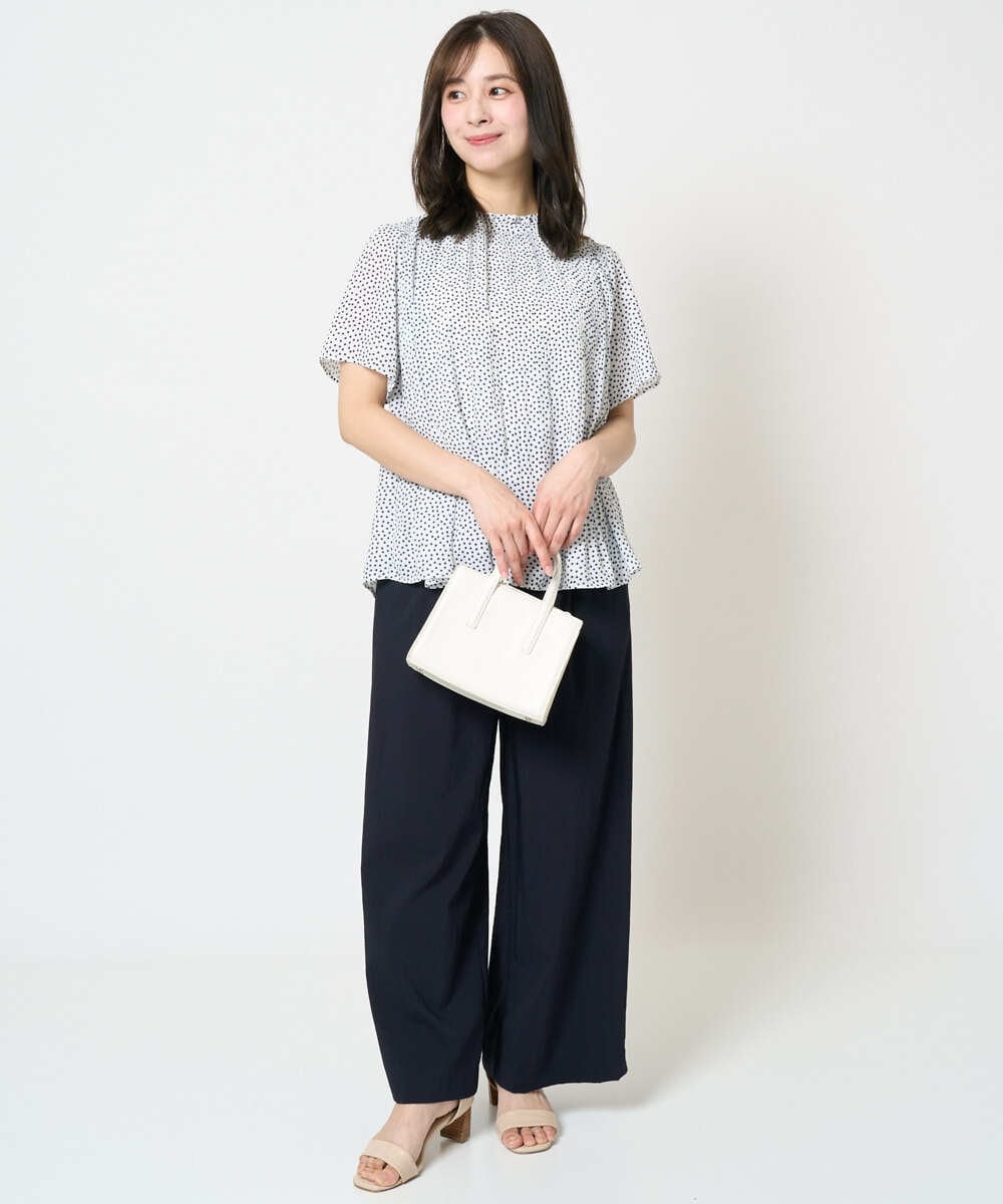 F1LHA62150 MK MICHEL KLEIN(小さいサイズ)(メゾン ドゥ サンク) 【小さいサイズ】リラクシーワイドパンツ/UVカット/接触冷感/洗える/セットアップ対応 ベージュ