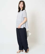 F1LHA62150 MK MICHEL KLEIN(小さいサイズ)(メゾン ドゥ サンク) 【小さいサイズ】リラクシーワイドパンツ/UVカット/接触冷感/洗える/セットアップ対応 ベージュ