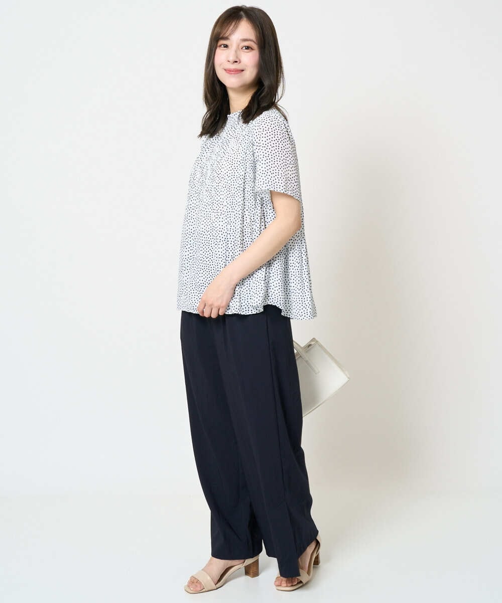 F1LHA62150 MK MICHEL KLEIN(小さいサイズ)(メゾン ドゥ サンク) 【小さいサイズ】リラクシーワイドパンツ/UVカット/接触冷感/洗える/セットアップ対応 ベージュ