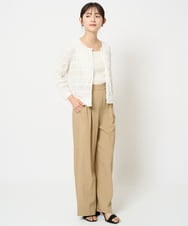 F1LHA62150 MK MICHEL KLEIN(小さいサイズ)(メゾン ドゥ サンク) 【小さいサイズ】リラクシーワイドパンツ/UVカット/接触冷感/洗える/セットアップ対応 ベージュ