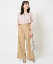 F1LHA62150 MK MICHEL KLEIN(小さいサイズ)(メゾン ドゥ サンク) 【小さいサイズ】リラクシーワイドパンツ/UVカット/接触冷感/洗える/セットアップ対応 ベージュ
