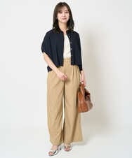 F1LHA62150 MK MICHEL KLEIN(小さいサイズ)(メゾン ドゥ サンク) 【小さいサイズ】リラクシーワイドパンツ/UVカット/接触冷感/洗える/セットアップ対応 ベージュ