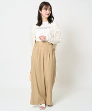 F1LHA62150 MK MICHEL KLEIN(小さいサイズ)(メゾン ドゥ サンク) 【小さいサイズ】リラクシーワイドパンツ/UVカット/接触冷感/洗える/セットアップ対応 ベージュ