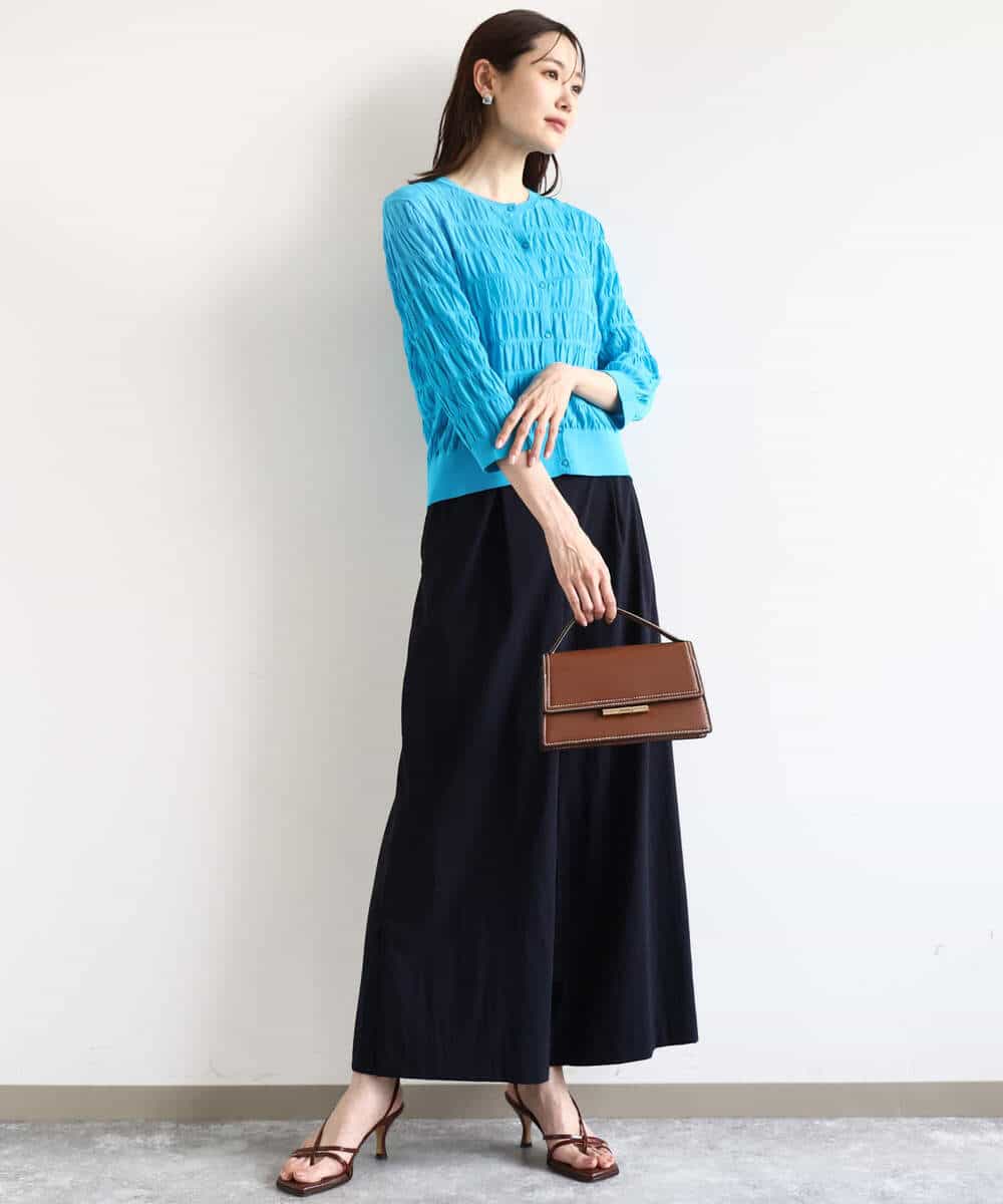 F1LHA62150 MK MICHEL KLEIN(小さいサイズ)(メゾン ドゥ サンク) 【小さいサイズ】リラクシーワイドパンツ/UVカット/接触冷感/洗える/セットアップ対応 ベージュ