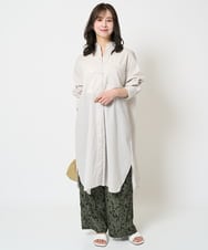 F1LHA63160 MK MICHEL KLEIN(小さいサイズ)(メゾン ドゥ サンク) 【小さいサイズ】フラワー柄ワイドパンツ/洗える ブラック
