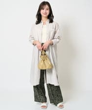 F1LHA63160 MK MICHEL KLEIN(小さいサイズ)(メゾン ドゥ サンク) 【小さいサイズ】フラワー柄ワイドパンツ/洗える ブラック