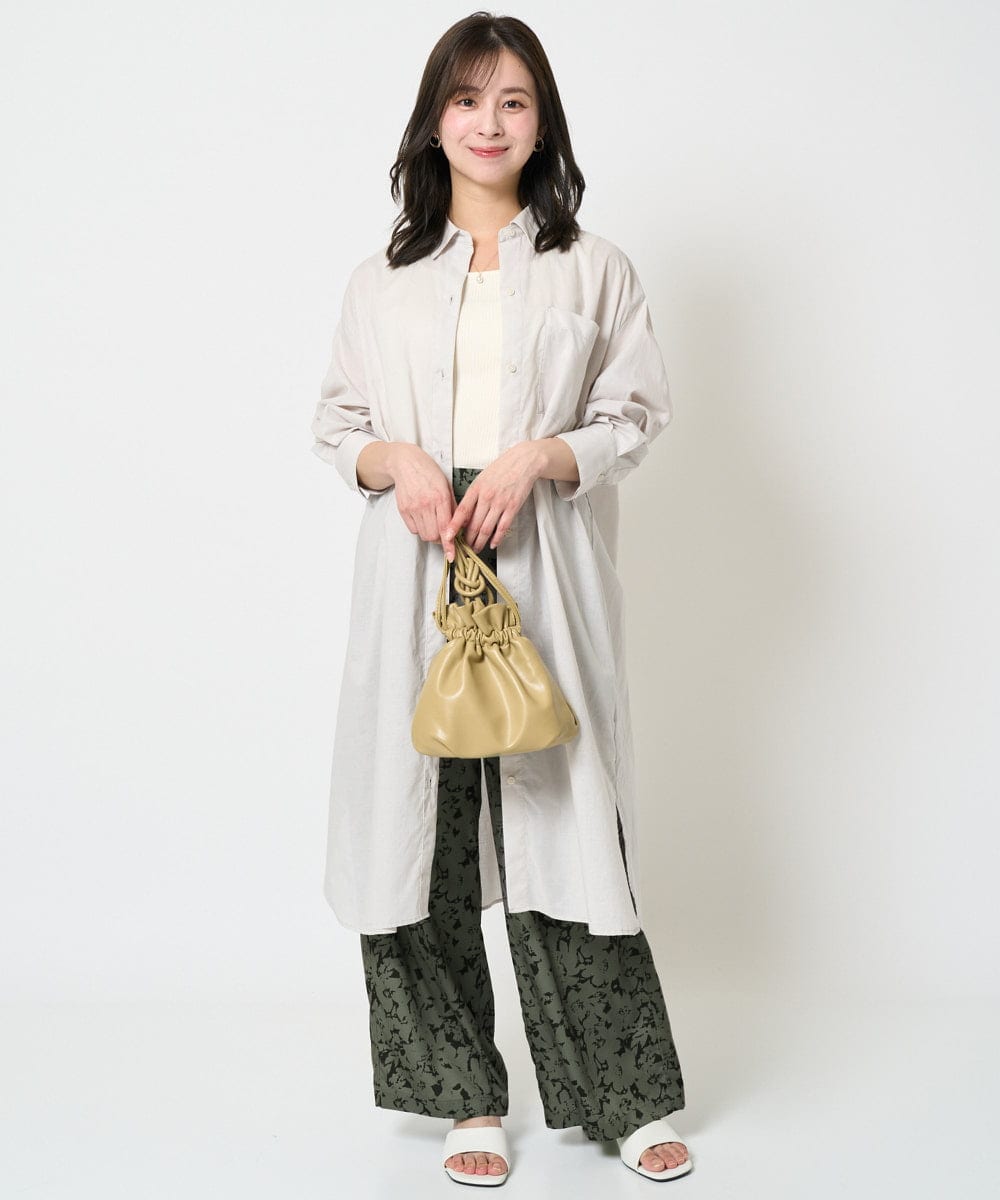 F1LHA63160 MK MICHEL KLEIN(小さいサイズ)(メゾン ドゥ サンク) 【小さいサイズ】フラワー柄ワイドパンツ/洗える ブラック