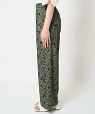 F1LHA63160 MK MICHEL KLEIN(小さいサイズ)(メゾン ドゥ サンク) 【小さいサイズ】フラワー柄ワイドパンツ/洗える ブラック