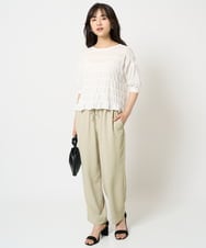 F1LHA65150 MK MICHEL KLEIN(小さいサイズ)(メゾン ドゥ サンク) 【小さいサイズ】リラックステーパードパンツ/接触冷感/洗える ベージュ