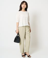 F1LHA65150 MK MICHEL KLEIN(小さいサイズ)(メゾン ドゥ サンク) 【小さいサイズ】リラックステーパードパンツ/接触冷感/洗える ベージュ