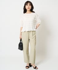 F1LHA65150 MK MICHEL KLEIN(小さいサイズ)(メゾン ドゥ サンク) 【小さいサイズ】リラックステーパードパンツ/接触冷感/洗える ベージュ