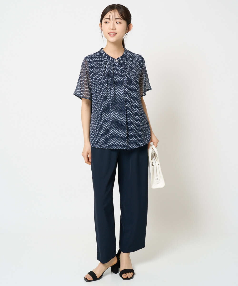 F1LHA65150 MK MICHEL KLEIN(小さいサイズ)(メゾン ドゥ サンク) 【小さいサイズ】リラックステーパードパンツ/接触冷感/洗える ベージュ