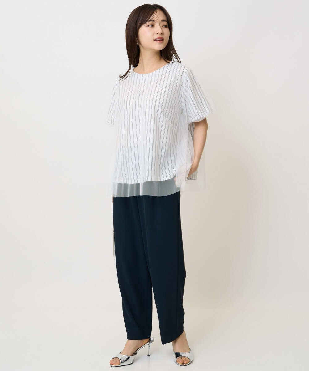 F1LHA65150 MK MICHEL KLEIN(小さいサイズ)(メゾン ドゥ サンク) 【小さいサイズ】リラックステーパードパンツ/接触冷感/洗える ベージュ
