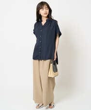 F1LHA68160 MK MICHEL KLEIN(小さいサイズ)(メゾン ドゥ サンク) 【小さいサイズ】2タックワイドパンツ/洗える ベージュ