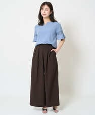 F1LHA68160 MK MICHEL KLEIN(小さいサイズ)(メゾン ドゥ サンク) 【小さいサイズ】2タックワイドパンツ/洗える ベージュ