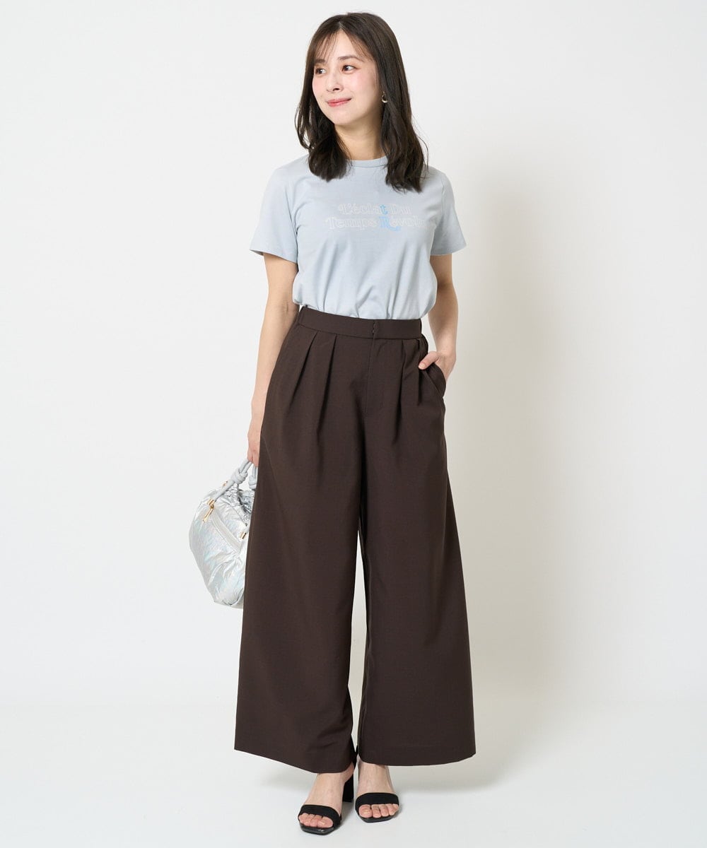 F1LHA68160 MK MICHEL KLEIN(小さいサイズ)(メゾン ドゥ サンク) 【小さいサイズ】2タックワイドパンツ/洗える ベージュ