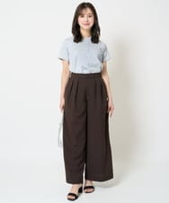 F1LHA68160 MK MICHEL KLEIN(小さいサイズ)(メゾン ドゥ サンク) 【小さいサイズ】2タックワイドパンツ/洗える ベージュ