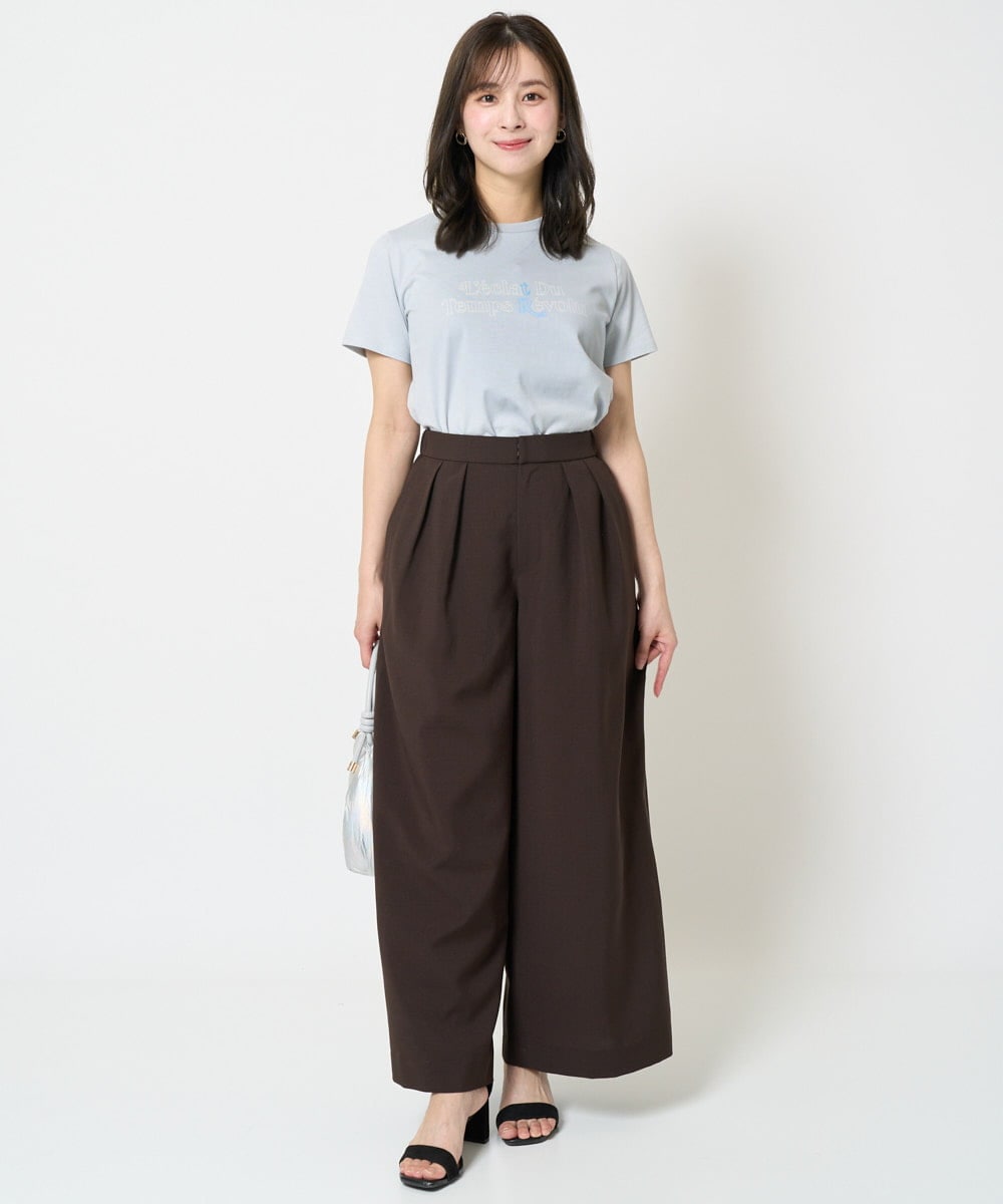 F1LHA68160 MK MICHEL KLEIN(小さいサイズ)(メゾン ドゥ サンク) 【小さいサイズ】2タックワイドパンツ/洗える ベージュ