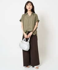 F1LHA68160 MK MICHEL KLEIN(小さいサイズ)(メゾン ドゥ サンク) 【小さいサイズ】2タックワイドパンツ/洗える ベージュ
