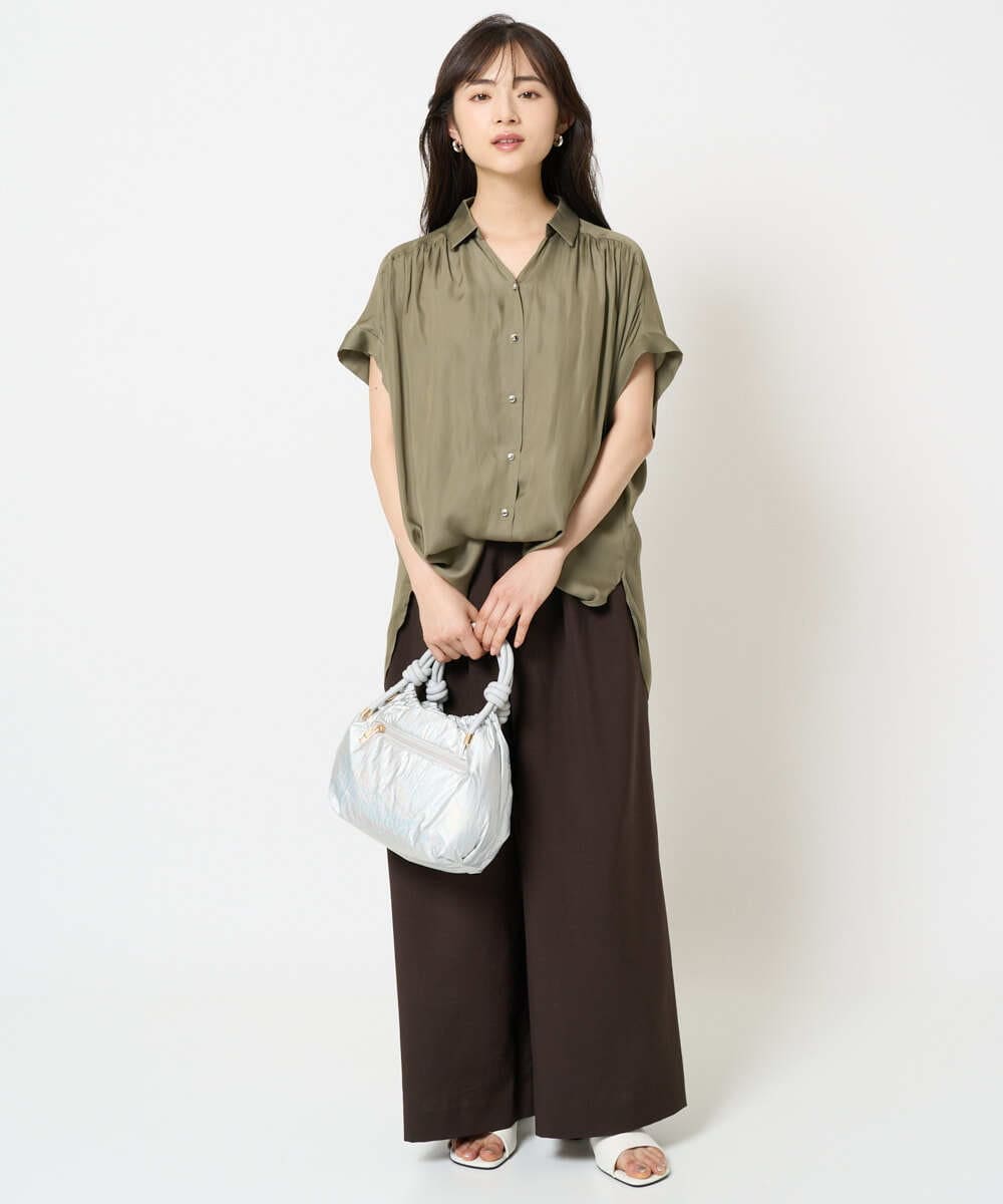 F1LHA68160 MK MICHEL KLEIN(小さいサイズ)(メゾン ドゥ サンク) 【小さいサイズ】2タックワイドパンツ/洗える ベージュ