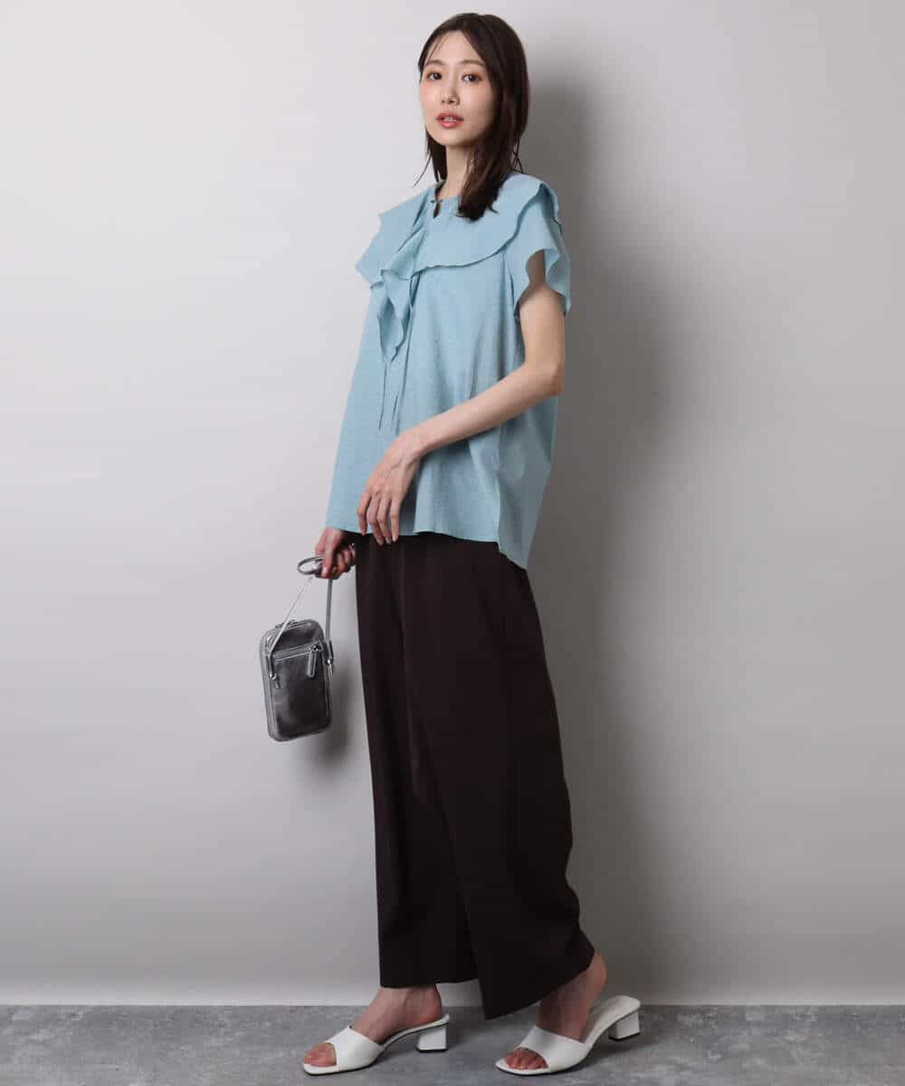 F1LHA68160 MK MICHEL KLEIN(小さいサイズ)(メゾン ドゥ サンク) 【小さいサイズ】2タックワイドパンツ/洗える ベージュ