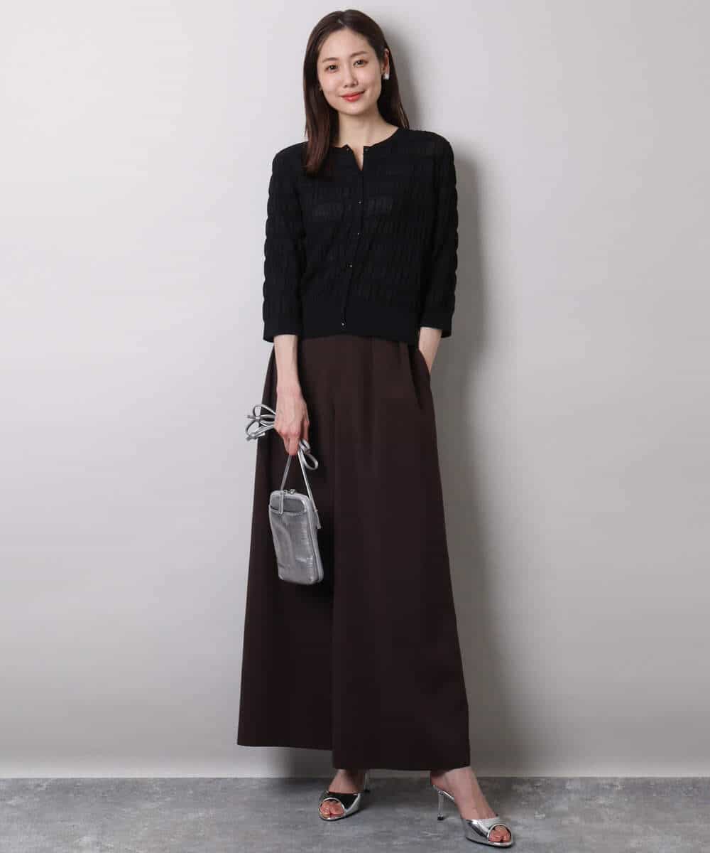 F1LHA68160 MK MICHEL KLEIN(小さいサイズ)(メゾン ドゥ サンク) 【小さいサイズ】2タックワイドパンツ/洗える ベージュ
