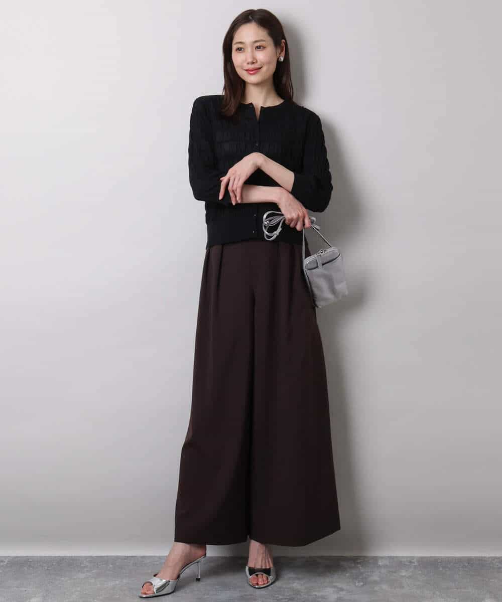 F1LHA68160 MK MICHEL KLEIN(小さいサイズ)(メゾン ドゥ サンク) 【小さいサイズ】2タックワイドパンツ/洗える ベージュ