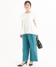 F1LHD60150 MK MICHEL KLEIN(小さいサイズ)(メゾン ドゥ サンク) 【小さいサイズ】[接触冷感/洗える]リラクシーワイドパンツ ベージュ