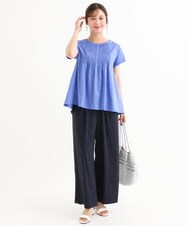F1LHD60150 MK MICHEL KLEIN(小さいサイズ)(メゾン ドゥ サンク) 【小さいサイズ】[接触冷感/洗える]リラクシーワイドパンツ ベージュ