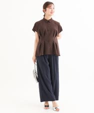 F1LHD60150 MK MICHEL KLEIN(小さいサイズ)(メゾン ドゥ サンク) 【小さいサイズ】[接触冷感/洗える]リラクシーワイドパンツ ベージュ