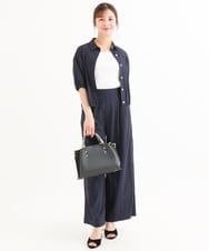 F1LHD60150 MK MICHEL KLEIN(小さいサイズ)(メゾン ドゥ サンク) 【小さいサイズ】[接触冷感/洗える]リラクシーワイドパンツ ベージュ