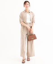 F1LHD60150 MK MICHEL KLEIN(小さいサイズ)(メゾン ドゥ サンク) 【小さいサイズ】[接触冷感/洗える]リラクシーワイドパンツ ベージュ