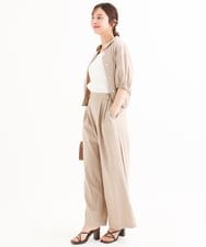 F1LHD60150 MK MICHEL KLEIN(小さいサイズ)(メゾン ドゥ サンク) 【小さいサイズ】[接触冷感/洗える]リラクシーワイドパンツ ベージュ