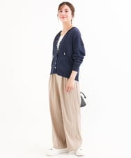 F1LHD60150 MK MICHEL KLEIN(小さいサイズ)(メゾン ドゥ サンク) 【小さいサイズ】[接触冷感/洗える]リラクシーワイドパンツ ベージュ