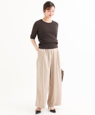 F1LHD60150 MK MICHEL KLEIN(小さいサイズ)(メゾン ドゥ サンク) 【小さいサイズ】[接触冷感/洗える]リラクシーワイドパンツ ベージュ