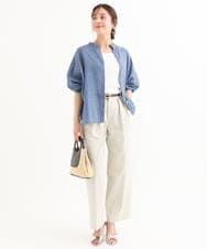 F1LHD61160 MK MICHEL KLEIN(小さいサイズ)(メゾン ドゥ サンク) 【小さいサイズ】[接触冷感/洗える]バレル風シルエットストレッチパンツ ベージュ