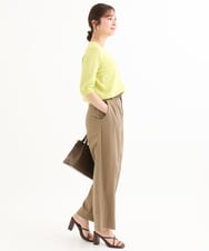 F1LHD61160 MK MICHEL KLEIN(小さいサイズ)(メゾン ドゥ サンク) 【小さいサイズ】[接触冷感/洗える]バレル風シルエットストレッチパンツ ベージュ