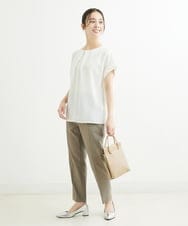 F1LHS60130 MK MICHEL KLEIN(小さいサイズ)(メゾン ドゥ サンク) 【小さいサイズ】Reflaxストレッチテーパードパンツ/洗える モカ