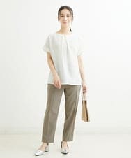 F1LHS60130 MK MICHEL KLEIN(小さいサイズ)(メゾン ドゥ サンク) 【小さいサイズ】Reflaxストレッチテーパードパンツ/洗える モカ