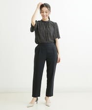 F1LHS60130 MK MICHEL KLEIN(小さいサイズ)(メゾン ドゥ サンク) 【小さいサイズ】Reflaxストレッチテーパードパンツ/洗える モカ