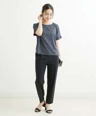 F1LHS60130 MK MICHEL KLEIN(小さいサイズ)(メゾン ドゥ サンク) 【小さいサイズ】Reflaxストレッチテーパードパンツ/洗える モカ