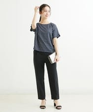 F1LHS60130 MK MICHEL KLEIN(小さいサイズ)(メゾン ドゥ サンク) 【小さいサイズ】Reflaxストレッチテーパードパンツ/洗える モカ