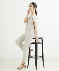 F1LHS60130 MK MICHEL KLEIN(小さいサイズ)(メゾン ドゥ サンク) 【小さいサイズ】Reflaxストレッチテーパードパンツ/洗える モカ