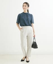 F1LHS60130 MK MICHEL KLEIN(小さいサイズ)(メゾン ドゥ サンク) 【小さいサイズ】Reflaxストレッチテーパードパンツ/洗える モカ